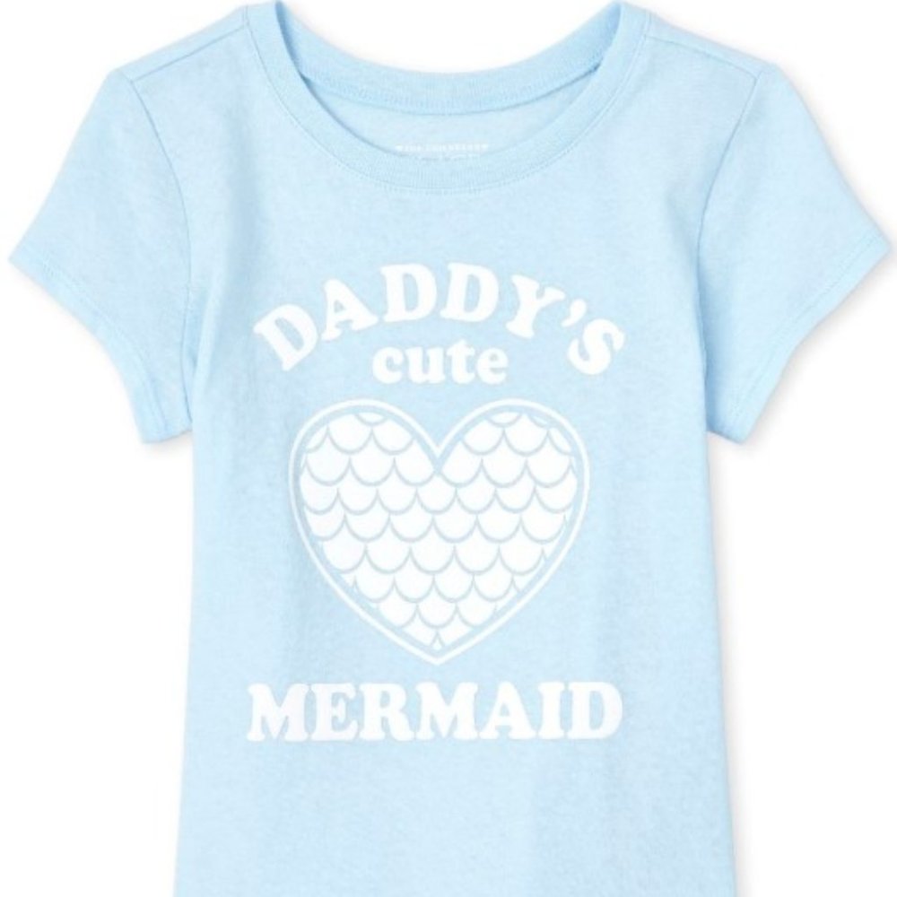 Toddler Girl's Daddy's Cute Mermaid Tee - Size 4T
